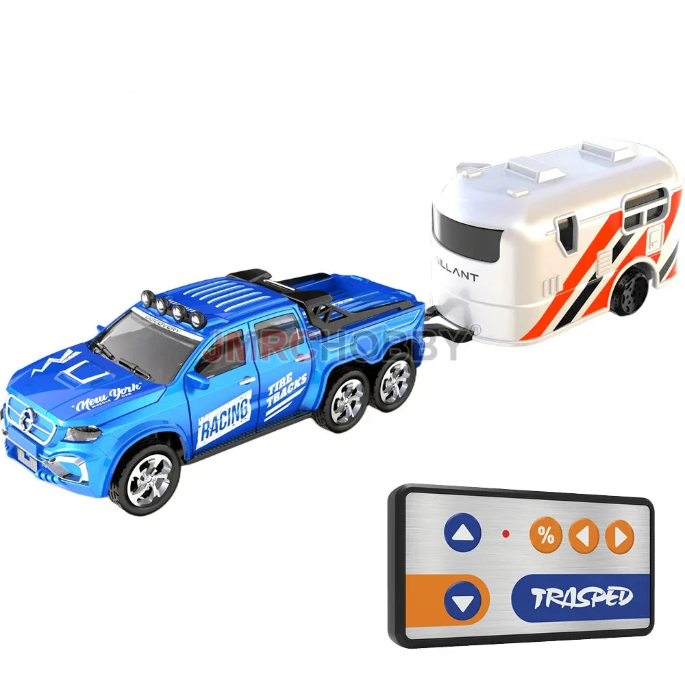 Voiture RC en alliage avec remorque - Véhicule miniature télécommandé 2,4 GHz pour enfants et adultes