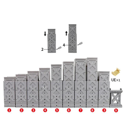 Set de rails de train en bois avec pistes en spirale et piliers de pont - 26 pièces Cadeau écologique pour enfants