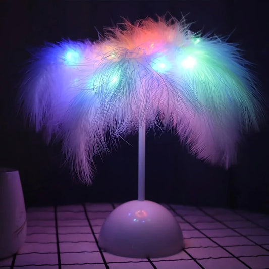 FeatherLuxe Lampe - Lampe de Table Envoûtante pour Chaleur et Ambiance