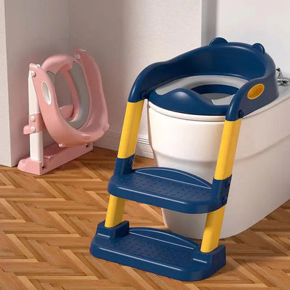 Échelle de toilette pliable réglable pour enfants - Escabeau, coussins souples, s'adapte aux toilettes standard