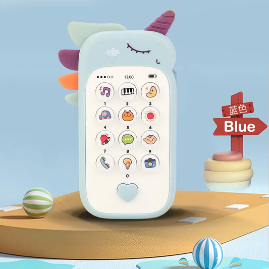 Jouet téléphone musical pour bébé avec anneau de dentition - Téléphone sonore d'apprentissage précoce pour nourrissons, idéal comme cadeau pour enfants pour dormir et jouer