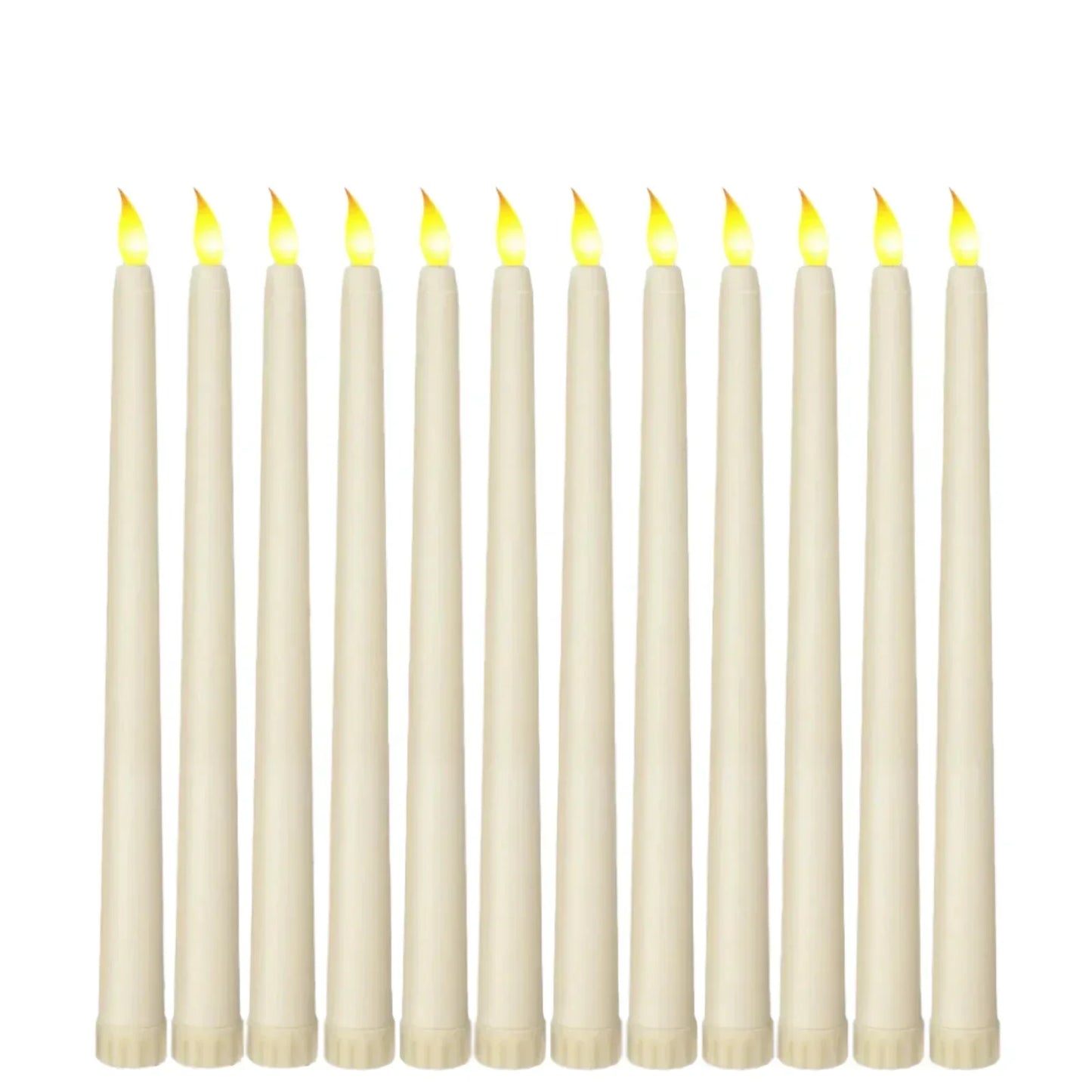 Floroux - Bougies coniques LED noires élégantes pour une ambiance effrayante et l'élégance des mariages