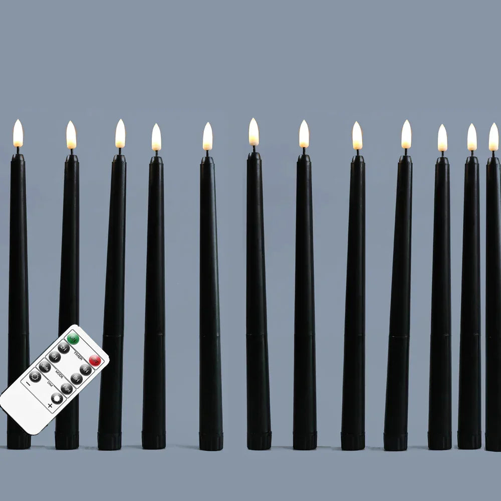 Bougies LED de crépuscule - Bougies LED noires mystiques pour Halloween