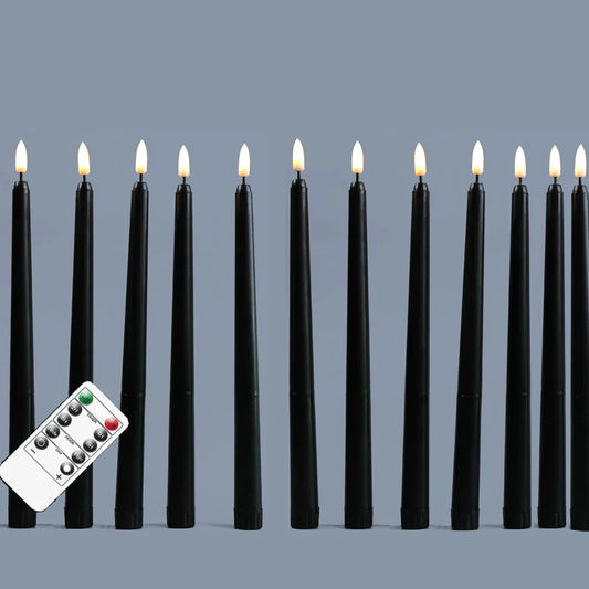 Floroux - Bougies LED noires sans flamme avec télécommande pour une atmosphère inoubliable