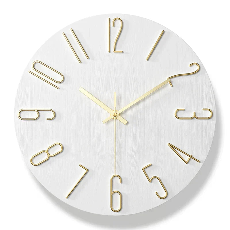 Horloge murale en bois sans cadre – Style scandinave – Décoration suspendue pour le salon et la chambre