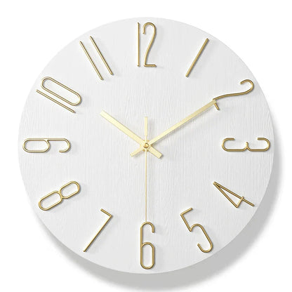 Horloge murale en bois sans cadre – Style scandinave – Décoration suspendue pour le salon et la chambre