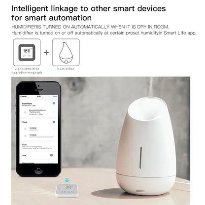 Capteur de luminosité, de température et d'humidité Tuya ZigBee Smart Bluetooth Mesh - Contrôle WiFi via les applications SmartLife Google Alexa