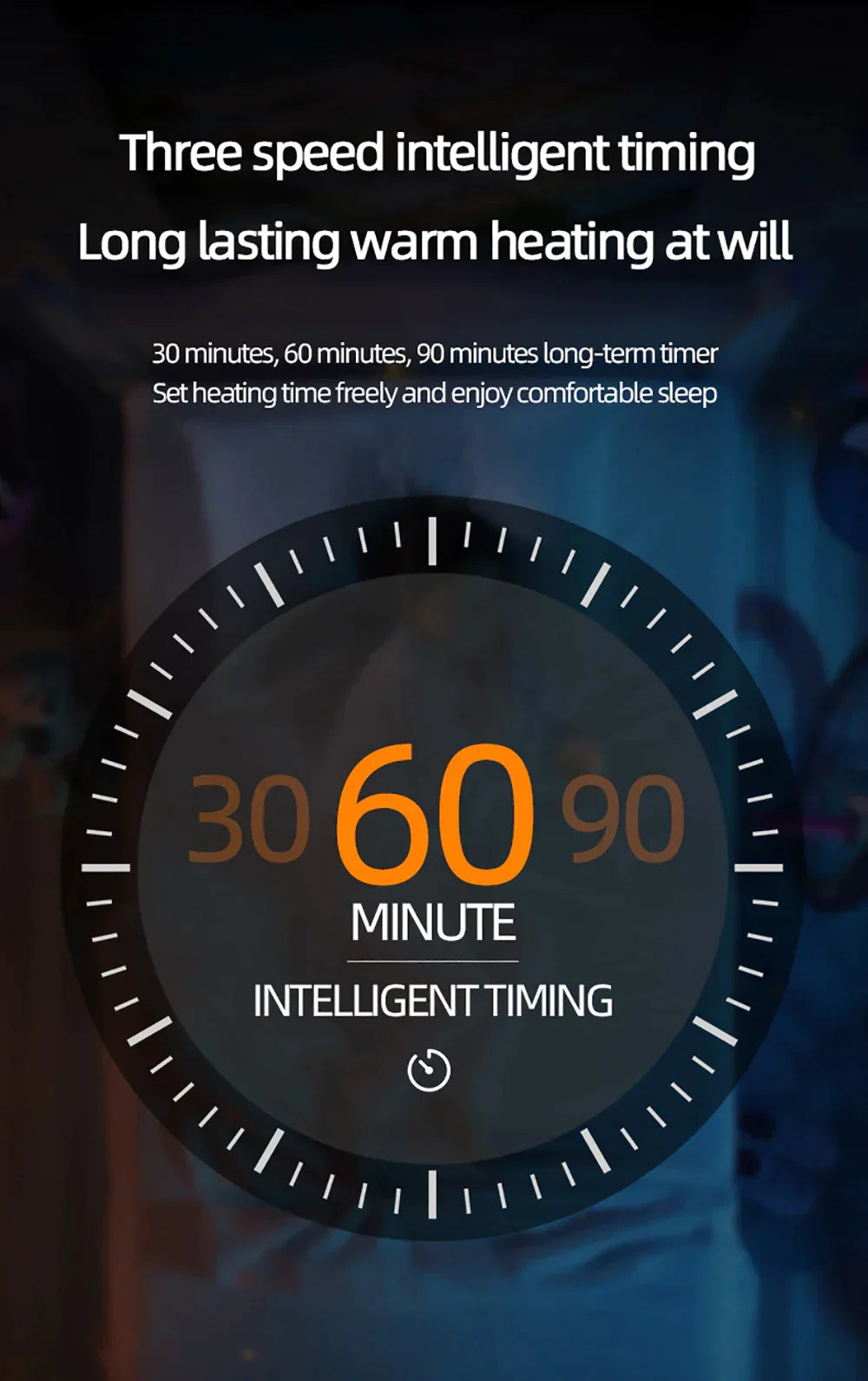 Chauffage portable, 1200 W, écran tactile, avec télécommande et minuteur