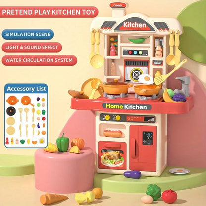 Ensemble de jeu de cuisine interactif pour enfants - Jouets de cuisson réalistes avec lumière et son pour les 3 ans et plus, cadeau amusant pour garçons et filles
