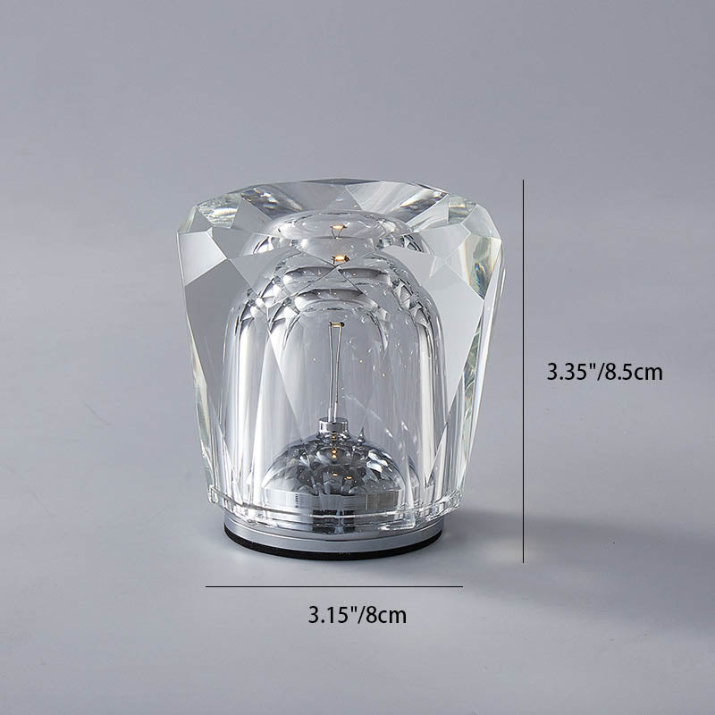 Floroux LED Table Lamp in Cylindrical Crystal | Creative Design | Perfect for Bedroom & Decoration