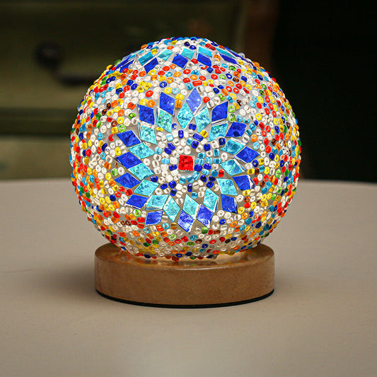 LumineuseBohème – Lampe de Table LED USB au Design en Verre Orbital – Éclairage Chaleureux