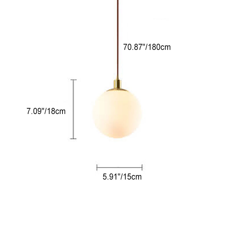 Floroux Lampe suspendue minimaliste | Boule blanche | Design scandinave | Éclairage moderne pour les espaces de vie