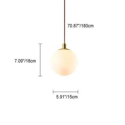 Floroux Lampe suspendue minimaliste | Boule blanche | Design scandinave | Éclairage moderne pour les espaces de vie