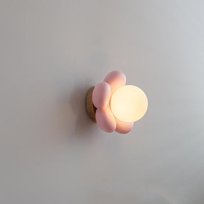 Floroux Applique Murale | Design Nordique Créatif | Forme de Fleur | Céramique & Bois | 1-Source