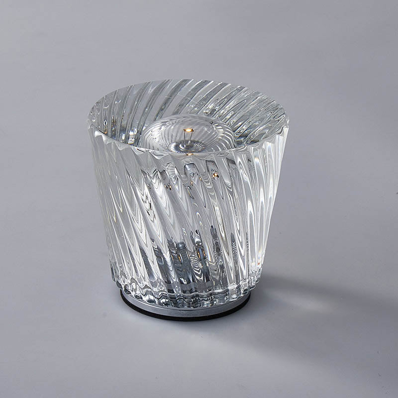 Floroux LED Table Lamp in Cylindrical Crystal | Creative Design | Perfect for Bedroom & Decoration