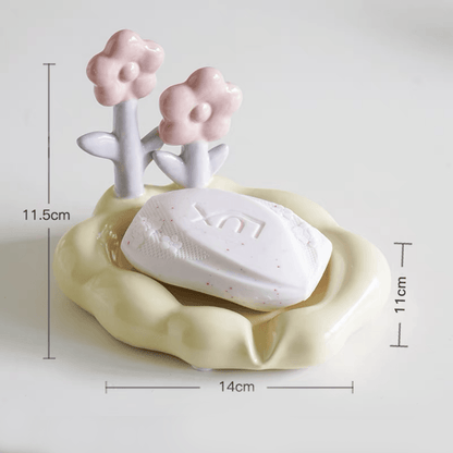 Floroux Floral Coupe-savon Décor de salle de bain