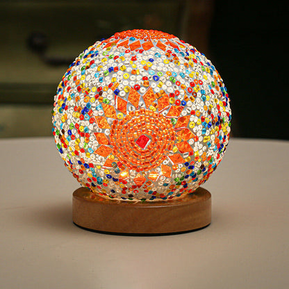 LumineuseBohème – Lampe de Table LED USB au Design en Verre Orbital – Éclairage Chaleureux