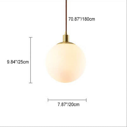 Floroux Lampe suspendue minimaliste | Boule blanche | Design scandinave | Éclairage moderne pour les espaces de vie