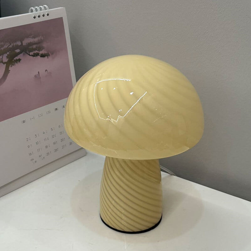 Floroux lampe de table en verre au design de champignon | Minimaliste & Moderne | Lumière d'ambiance chaude | Parfait pour la maison & le bureau