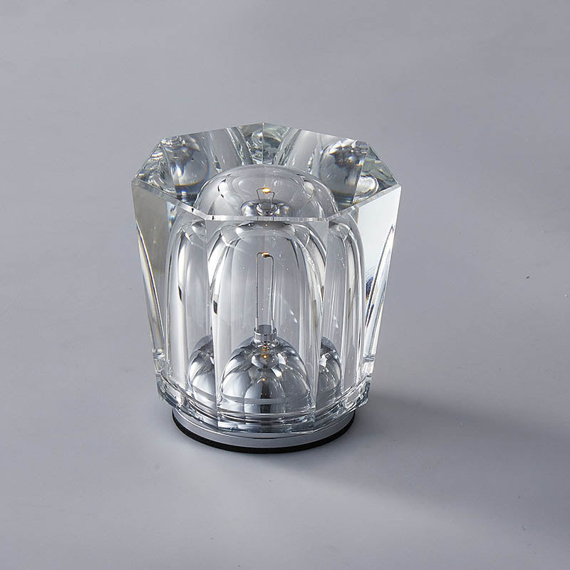 Floroux LED Table Lamp in Cylindrical Crystal | Creative Design | Perfect for Bedroom & Decoration