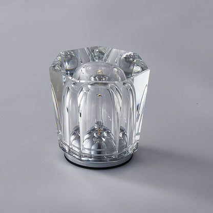 Floroux LED Table Lamp in Cylindrical Crystal | Creative Design | Perfect for Bedroom & Decoration