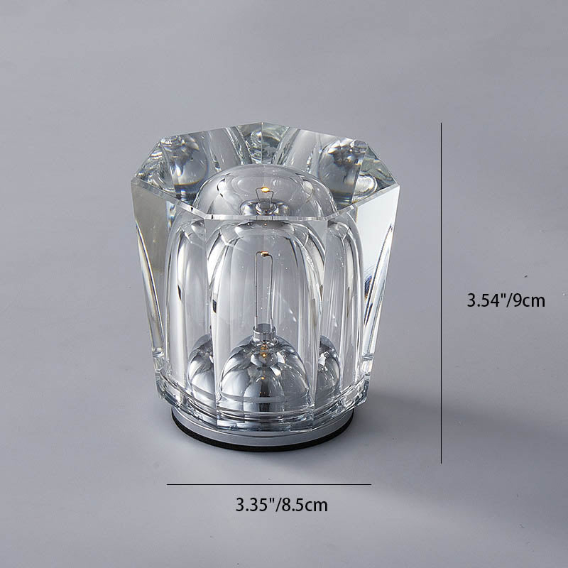 Floroux LED Table Lamp in Cylindrical Crystal | Creative Design | Perfect for Bedroom & Decoration