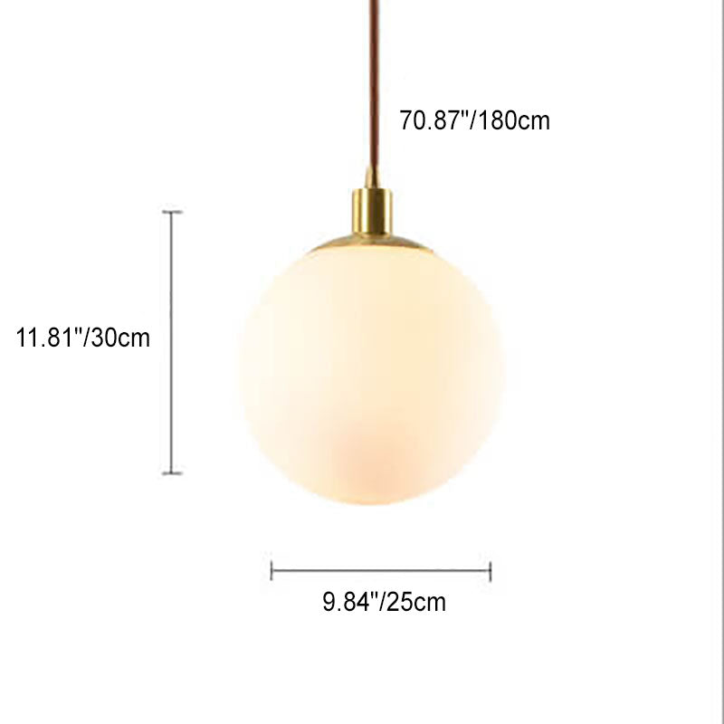 Floroux Lampe suspendue minimaliste | Boule blanche | Design scandinave | Éclairage moderne pour les espaces de vie