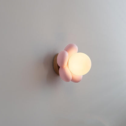 Floroux Applique Murale | Design Nordique Créatif | Forme de Fleur | Céramique & Bois | 1-Source