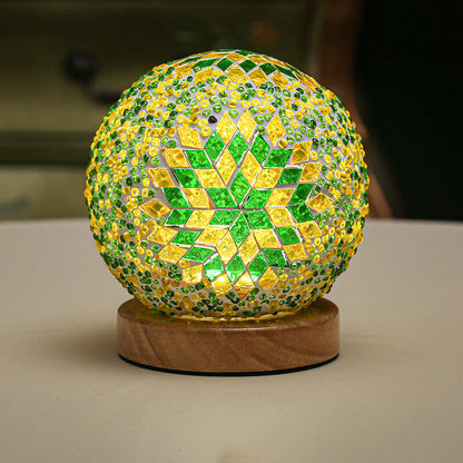 LumineuseBohème – Lampe de Table LED USB au Design en Verre Orbital – Éclairage Chaleureux