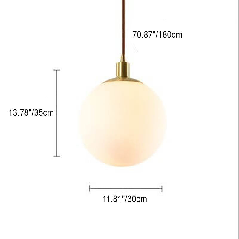 Floroux Lampe suspendue minimaliste | Boule blanche | Design scandinave | Éclairage moderne pour les espaces de vie