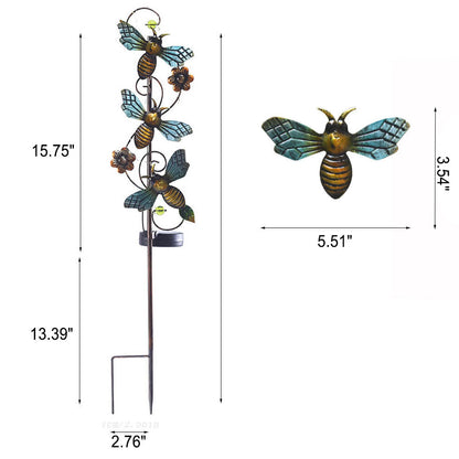 Floroux Solar Garden Lamp | Metal Design | Butterfly, Dragonfly, Hummingbird | Landscape Lighting