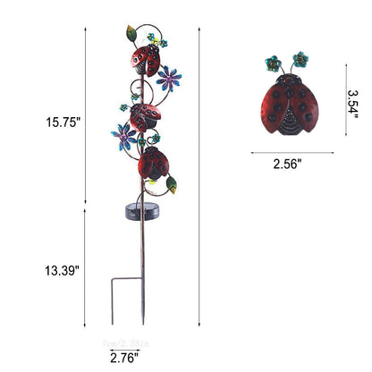 Floroux Solar Garden Lamp | Metal Design | Butterfly, Dragonfly, Hummingbird | Landscape Lighting