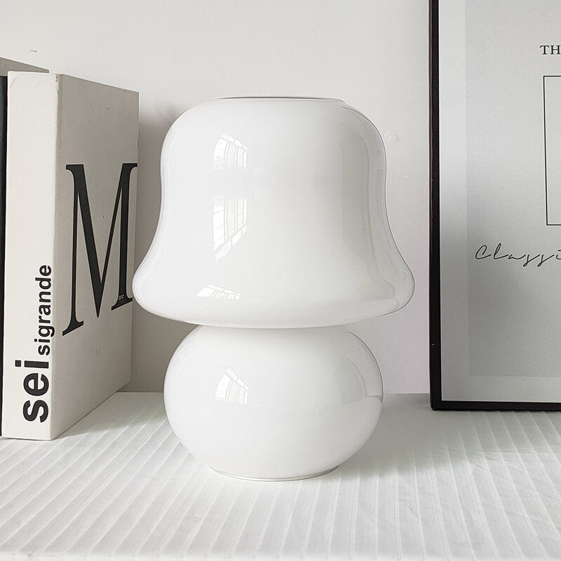 Floroux Lampe de Table en Verre | Design Français | Fait Main | Forme de Champignon | Décoration & Éclairage