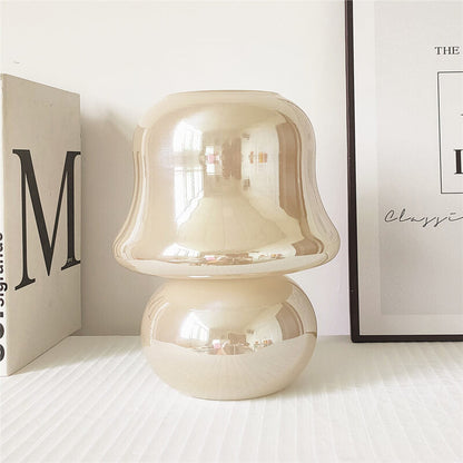 Floroux Lampe de Table en Verre | Design Français | Fait Main | Forme de Champignon | Décoration & Éclairage
