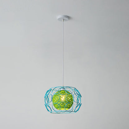 Floroux Creative Pendant Light in Hemp Weaving | Modern Design | Unique Bright Accent | Suspension for Home