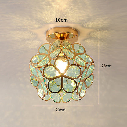 Floroux Floral Style Ceiling Light | Glass Hall Lighting | Elegant Design