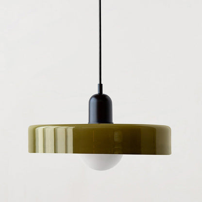Suspension Floroux in colored glass | Elegant hanging lamp in Bauhaus style | Designer lamp for the living room and dining room
