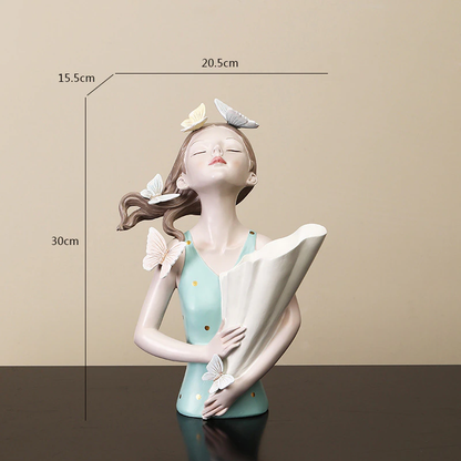Figurine de Fille de la Forêt Floroux Vase