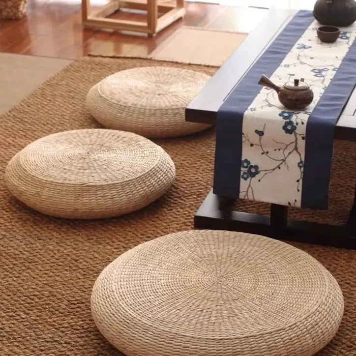 Coussin Tatami fait à la main de style japonais - Idéal pour la méditation