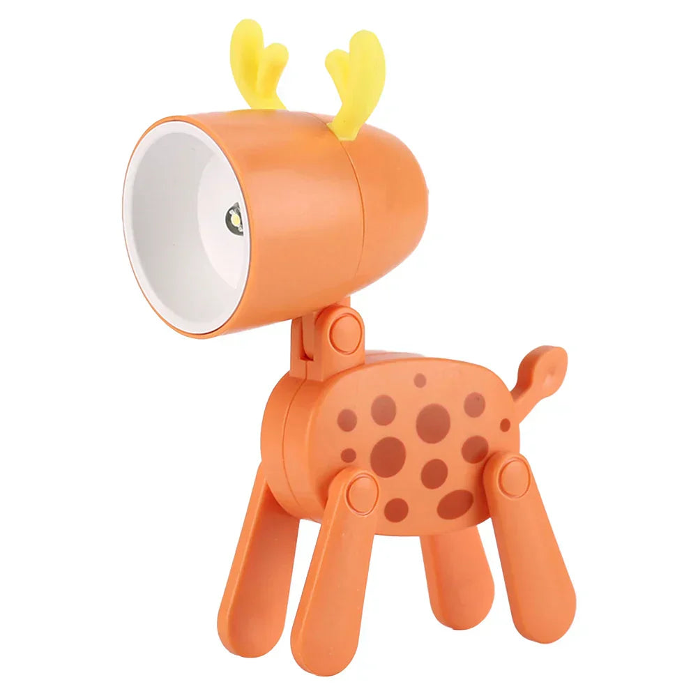 Floroux Cute LED Night Light | Mini Pet Design | Dog, Deer & Dinosaur | Foldable Table Lamp for Children's Room