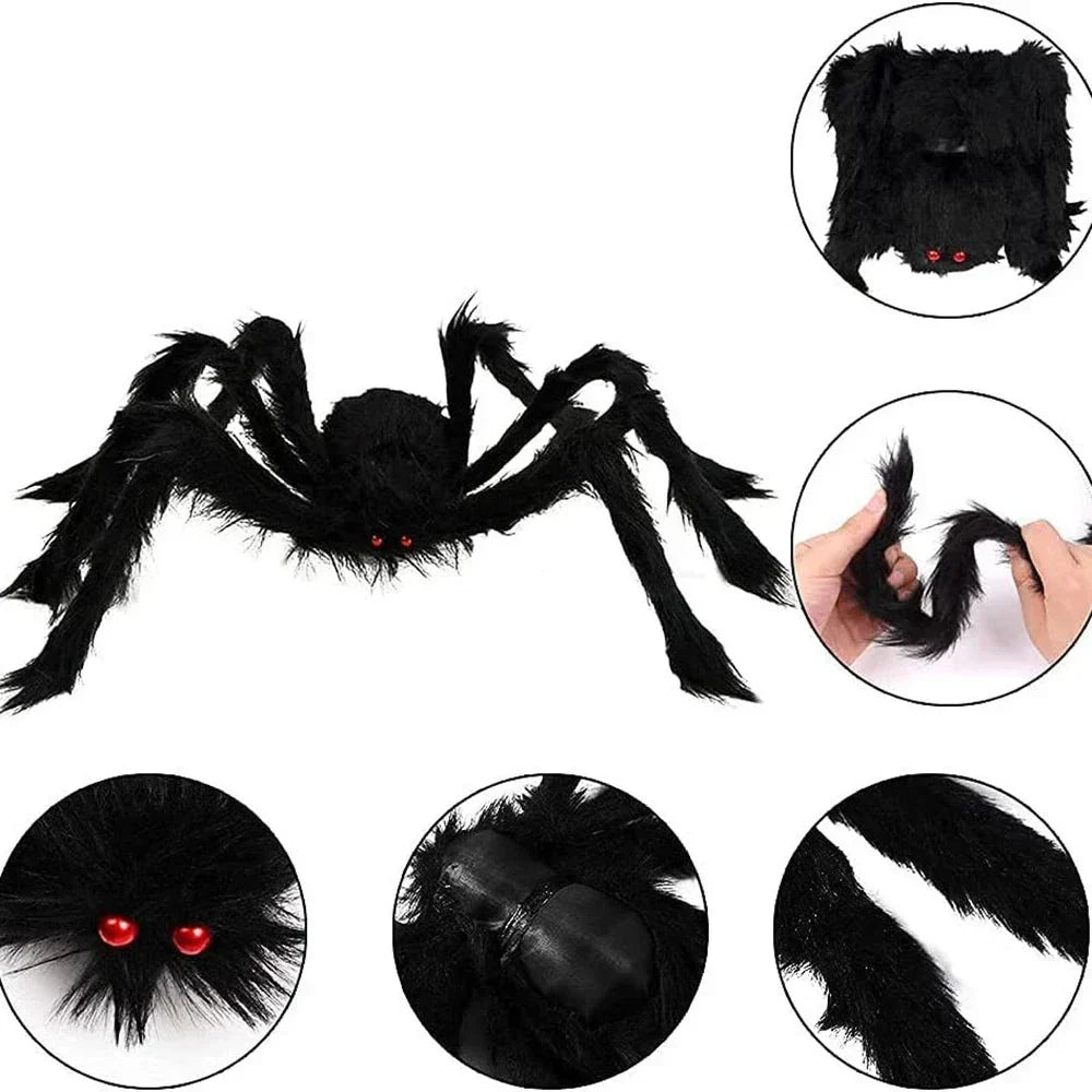 Floroux - Huge Halloween Plush Spider for Spooky Decoration Indoors and Outdoors