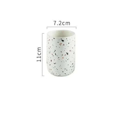 Accessoires de salle de bain en terrazzo peint nordique