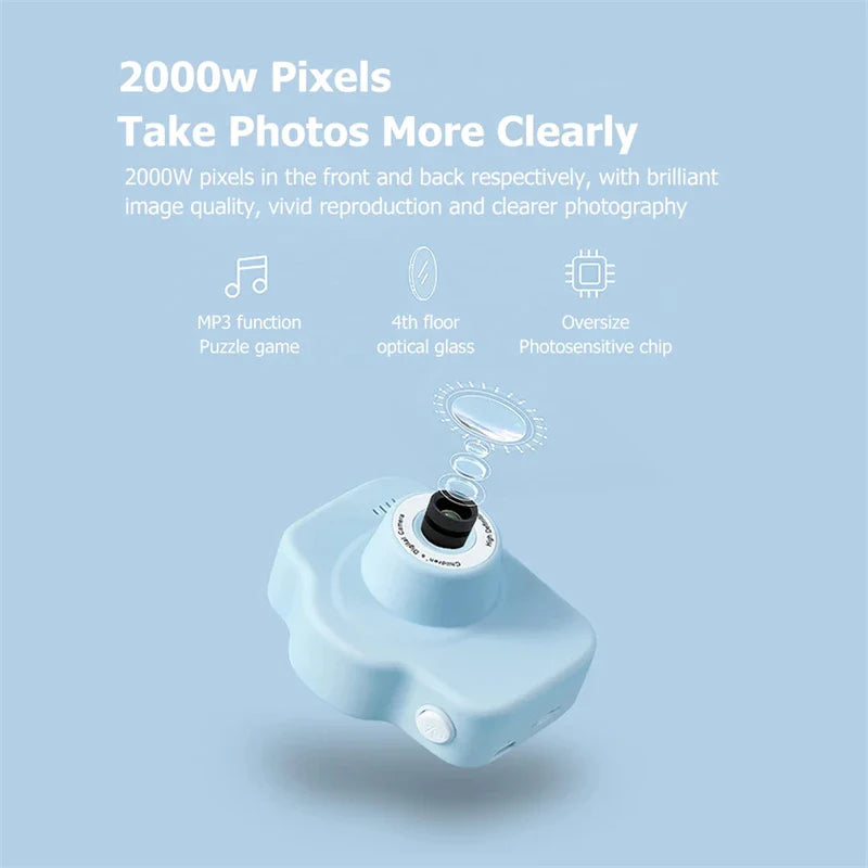 Mini HD Caméra Pour Enfants - Jouet Numérique Portable de Selfie pour Amusement Extérieur, Cadeau de Noël Parfait pour Enfants