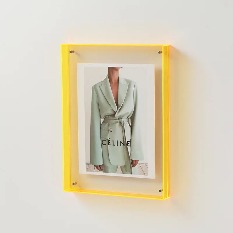 Floroux | Double-sided acrylic photo frame | Transparent and modern | Magnetic | Ideal for home and office