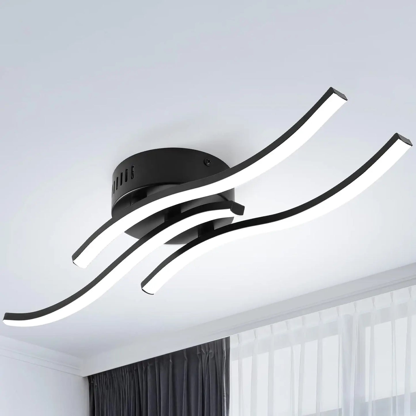 Floroux - Lampe de plafond LED moderne avec design à trois vagues pour une touche contemporaine