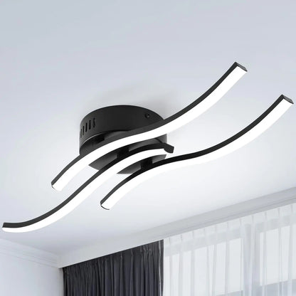 Floroux - Lampe de plafond LED moderne avec design à trois vagues pour une touche contemporaine