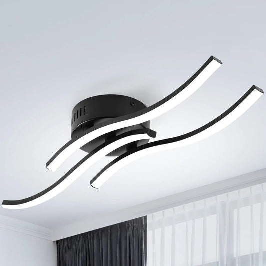 Floroux - Lampe de plafond LED moderne avec design à trois vagues pour une touche contemporaine