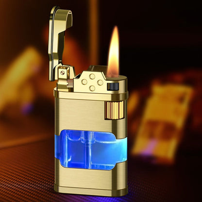 Floroux Gas Lighter | Wind-Resistant Blue Flame Design | Rechargeable | Stylish Accessory