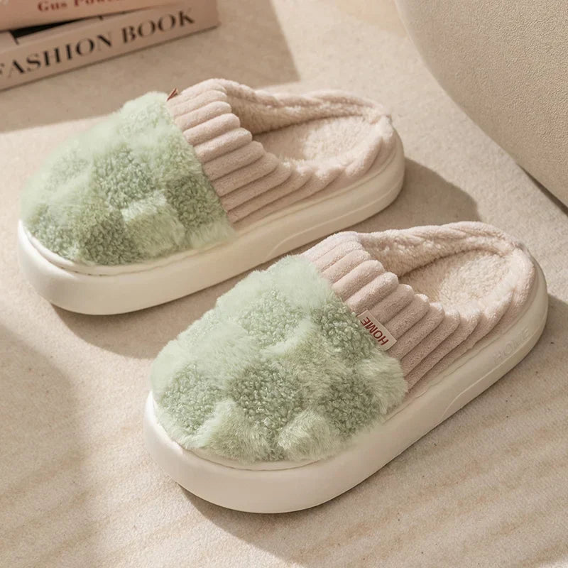 Dreamy Feet Chaussons - Chaussons en coton à carreaux tendance pour un confort optimal