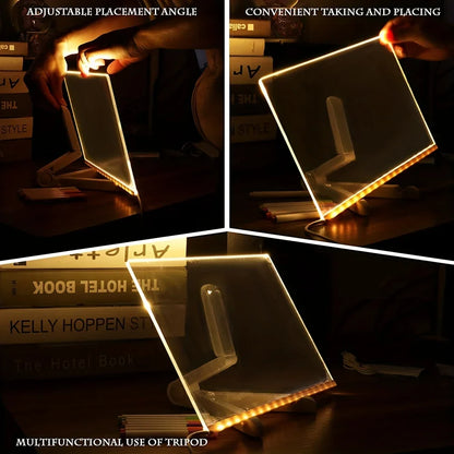 Tableau de message en acrylique LED lumineux - Tableau de dessin effaçable USB pour enfants, parfait pour les cadeaux d'anniversaire et la publicité dans les bars